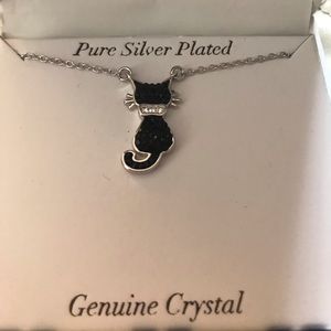 NWT. Crystal Cat Necklace